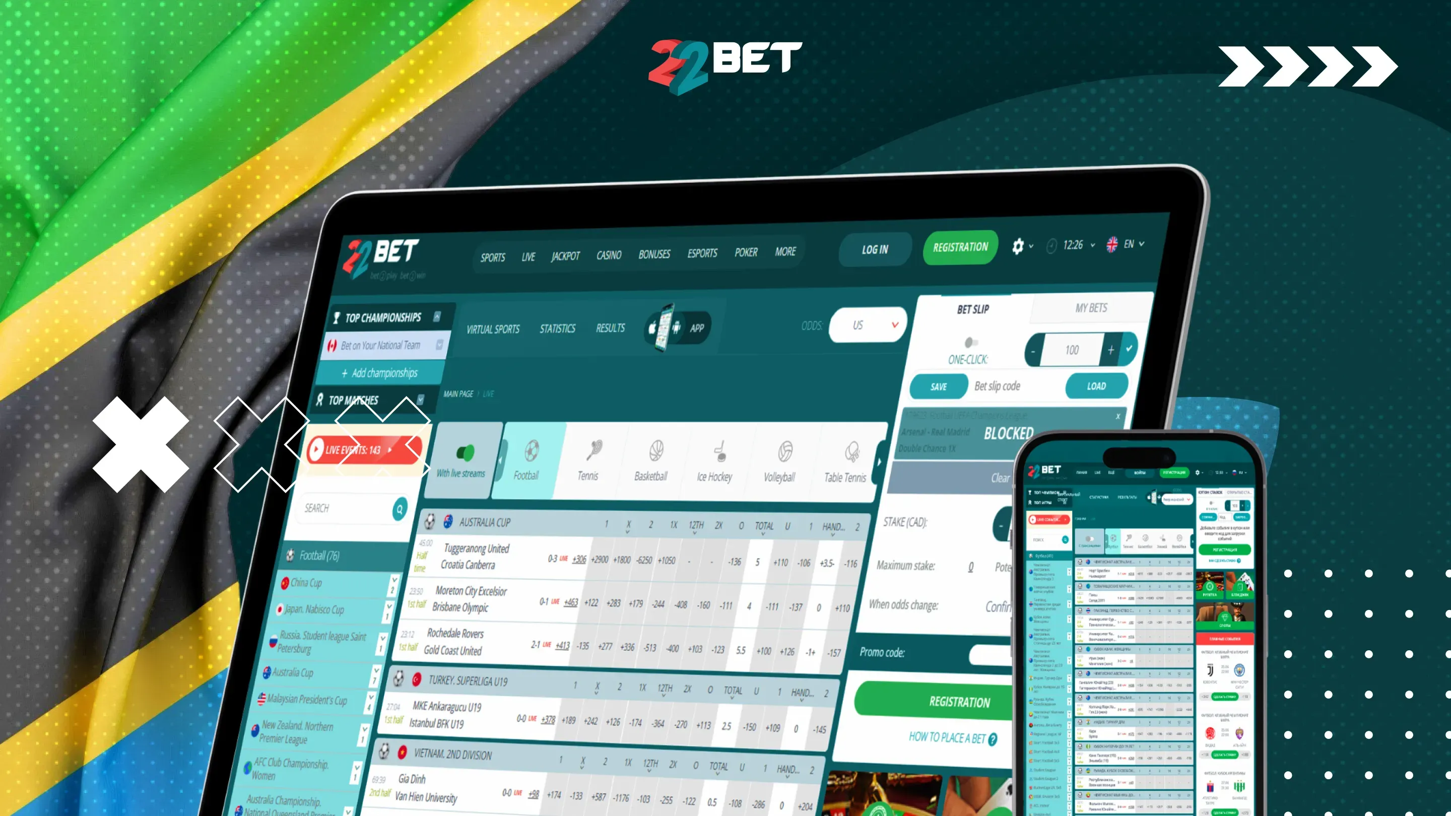 22Bet Sports Betting Tanzania