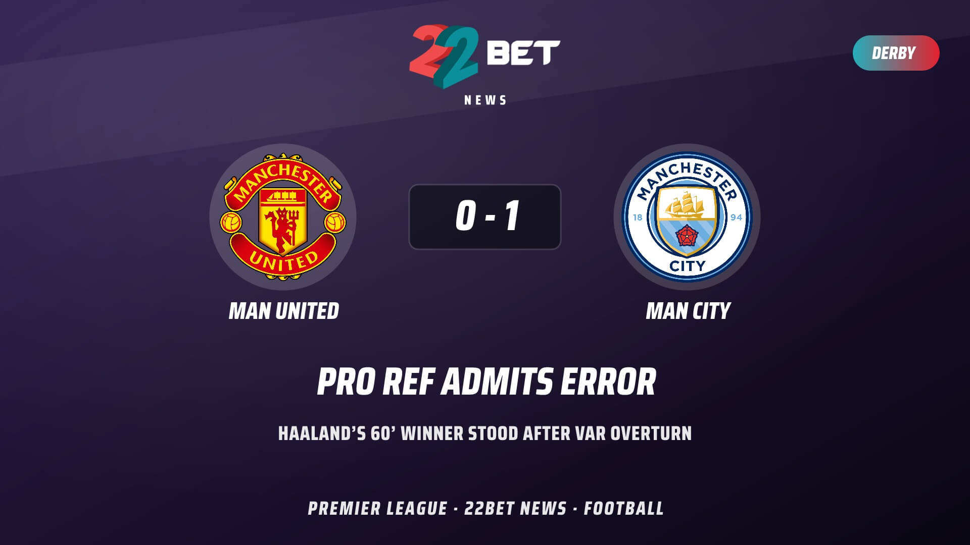 Referees' Body Admits Error as Ten-Man City Win Manchester Derby