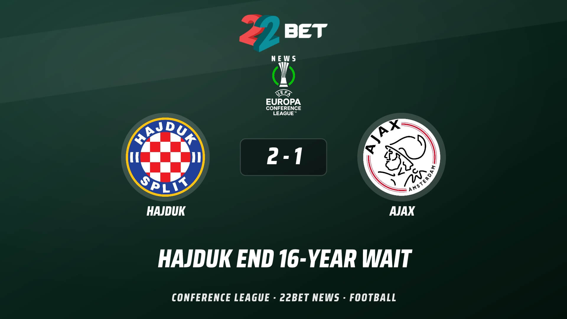 Hajduk End 16-Year Wait With Conference League Win Over Ajax