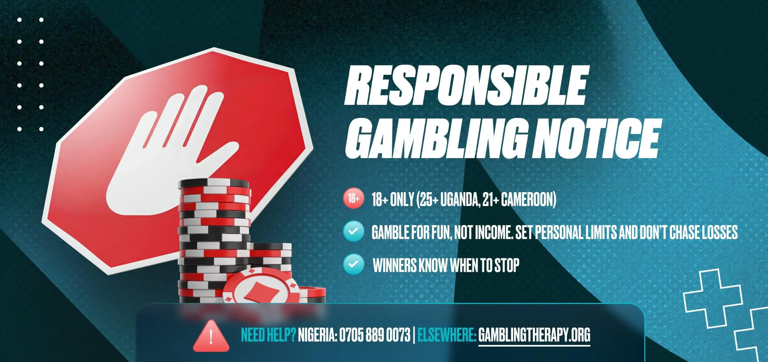Responsible gambling notice