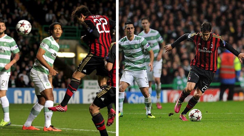 Celtic vs AC Milan players during their previous Europa League fixture.