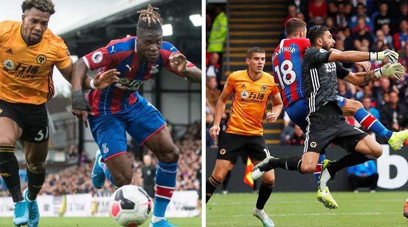 Wolves and Crystal Palace players during the match