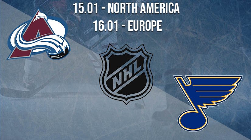 NHL Prediction: Colorado Avalanche vs St. Louis Blues on 15.01.2021 North America, on 16.01.2021 Europe