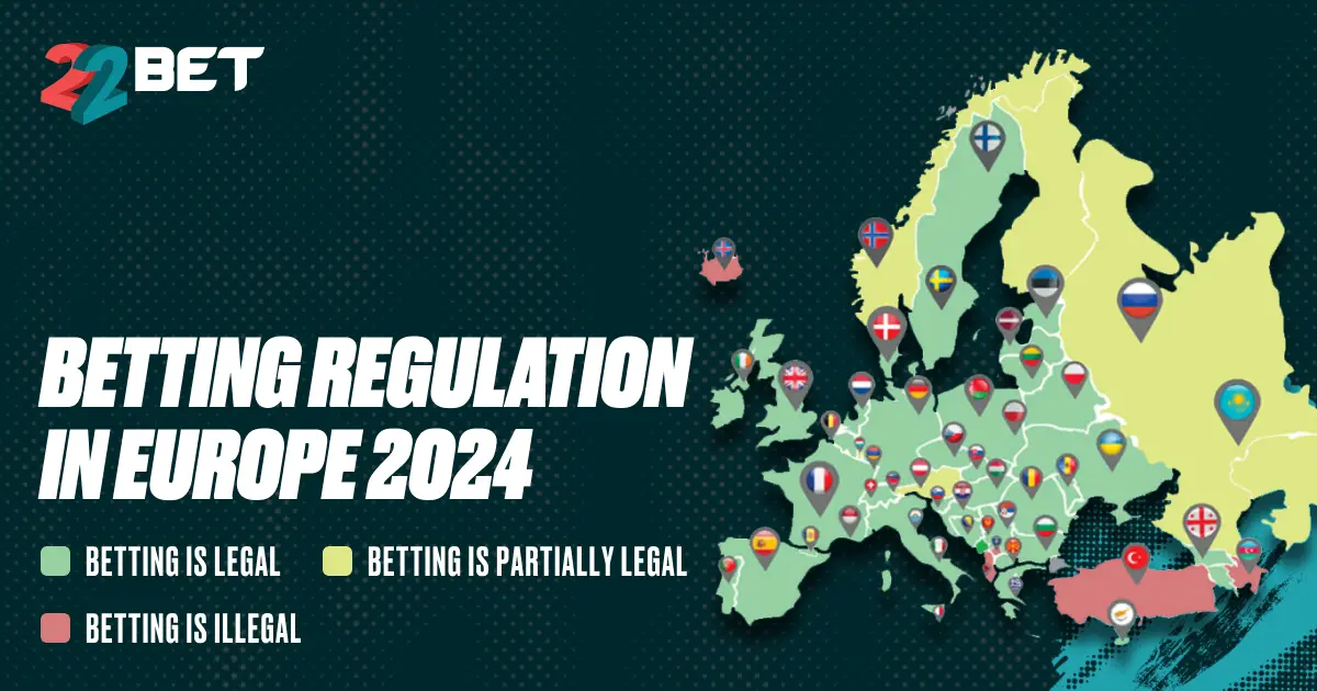 Betting regulation in Europe 2024 map of Europe